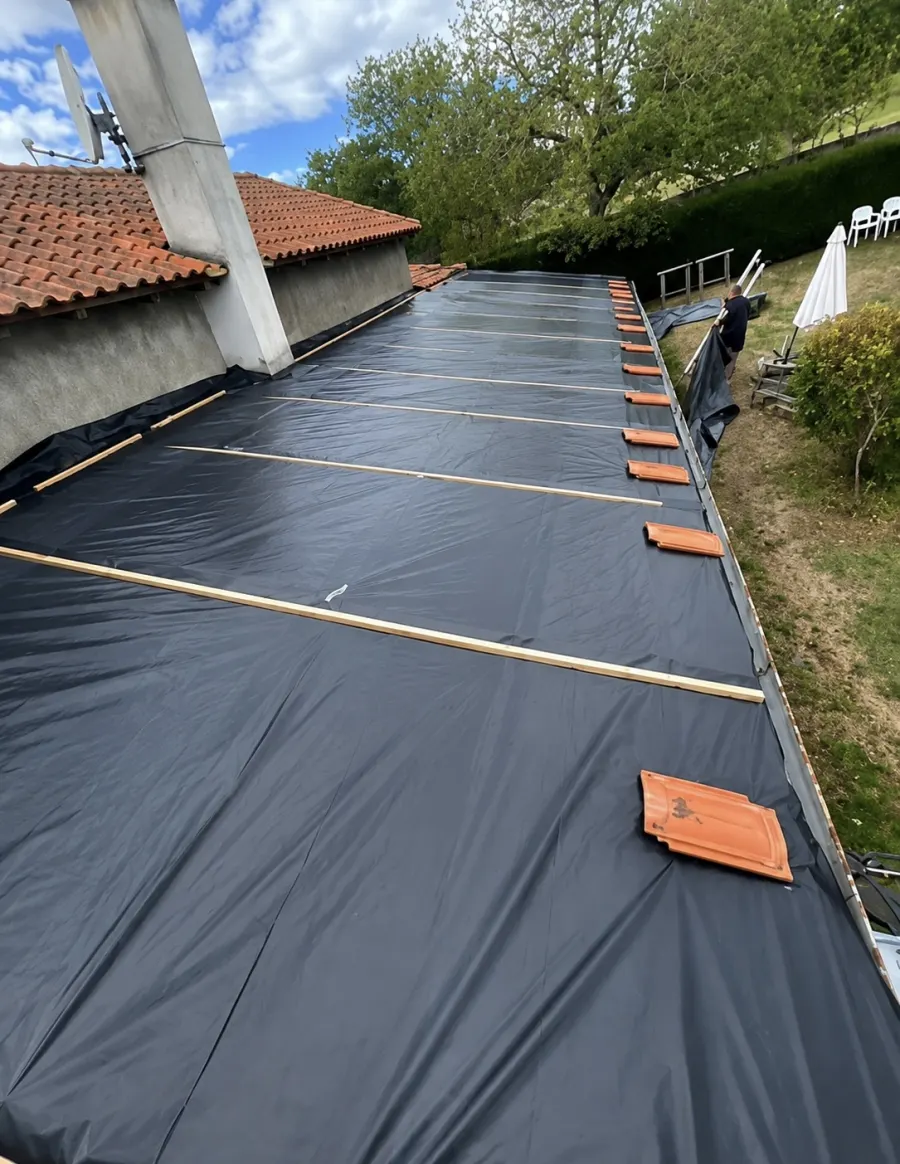 Réalisation de nettoyage de toiture sur une maison à Montbrison